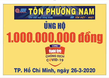 Công ty Tôn Phương Nam ủng hộ 1 tỷ đồng